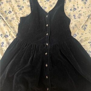 GAP Black Velvet Button-Down Dress Size S